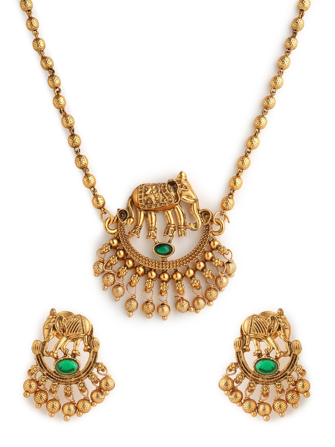 Runjhun elegant gold plated necklace set