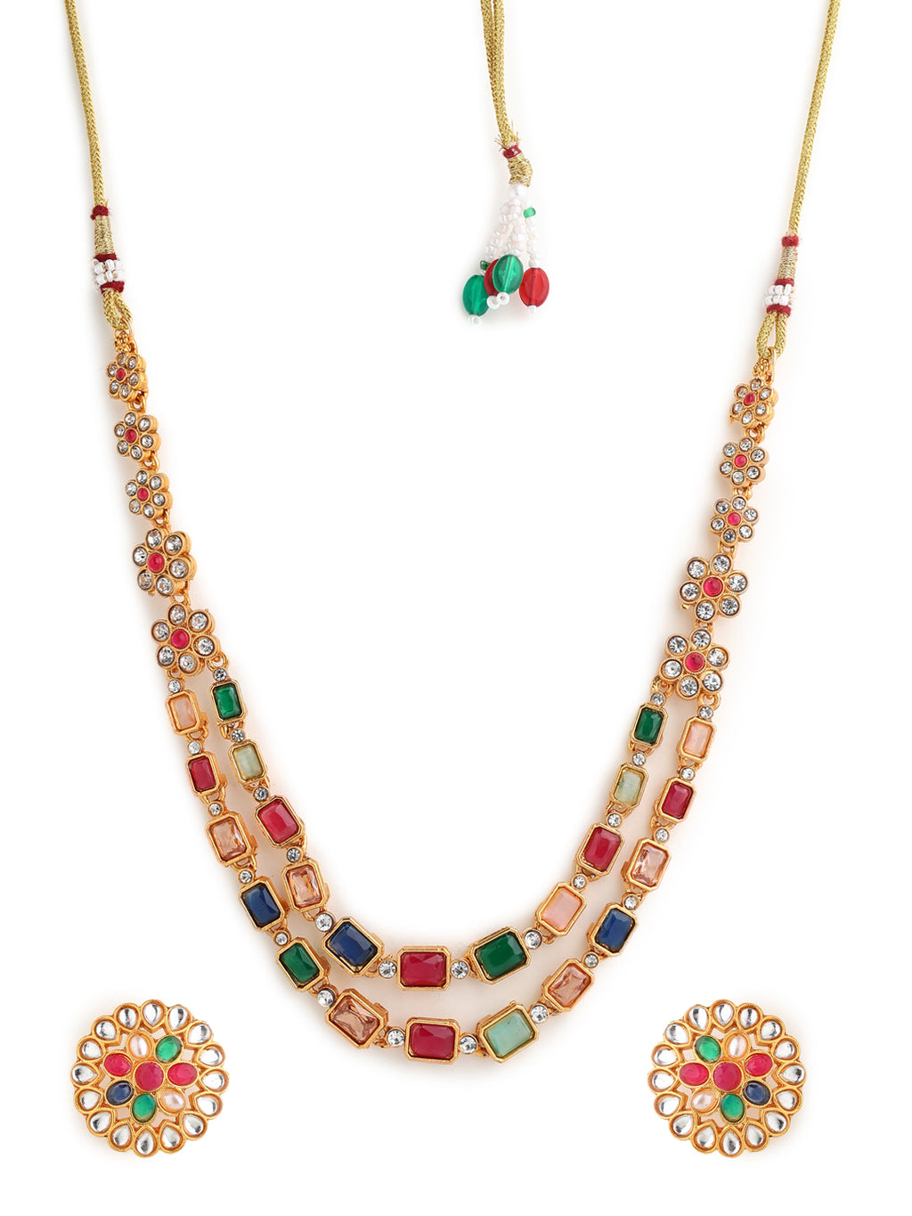 Runjhun royal multicolor necklace set