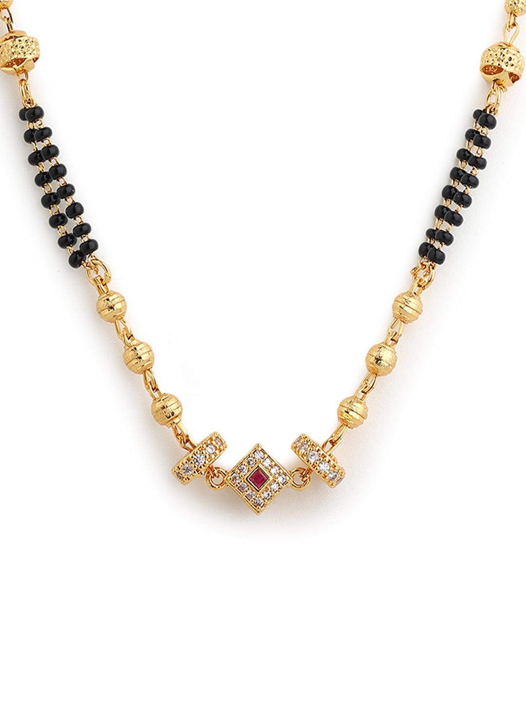 Runjhun gold plated mangalsutra