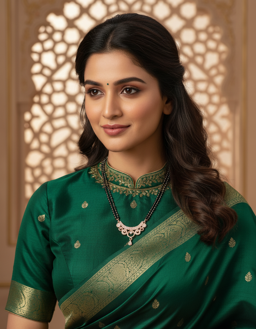 Runjhun double chain mangalsutra