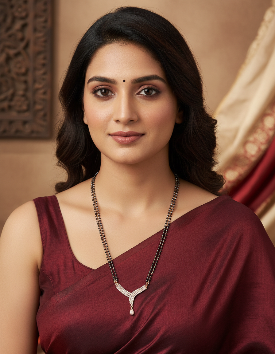 Runjhun double chain mangalsutra