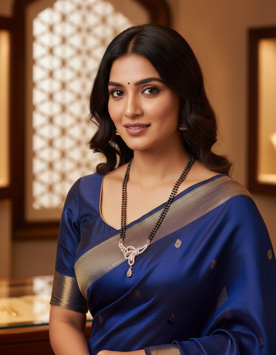 Runjhun double chain mangalsutra