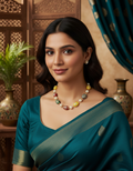 Runjhun beautiful multicolor tanjore art necklace