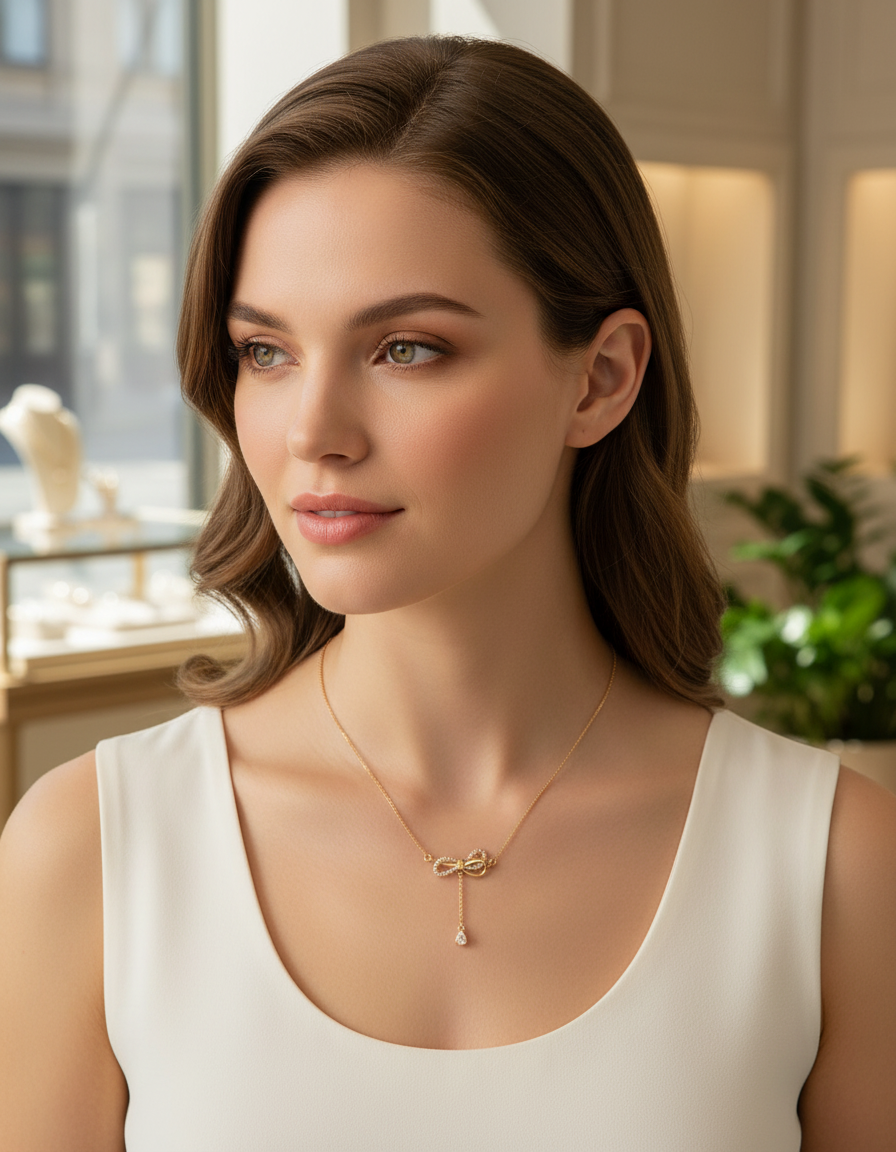 Runjhun elegant gold plated necklace