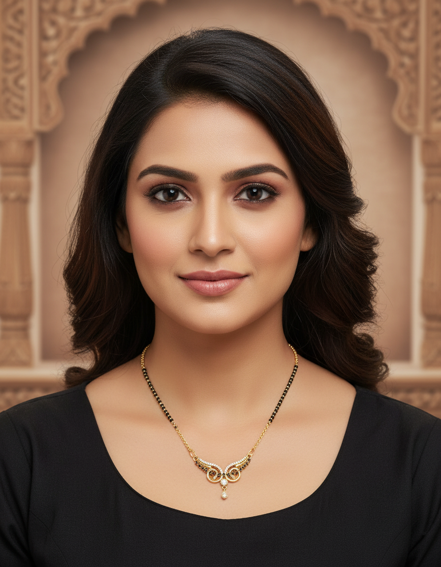 Runjhun gold plated mangalsutra