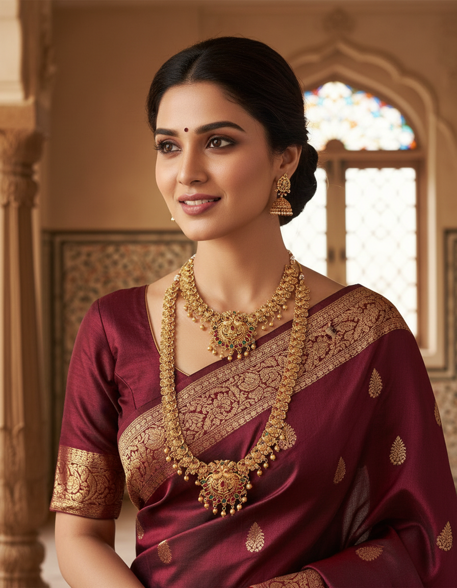 Runjhun temple design royal bridal set