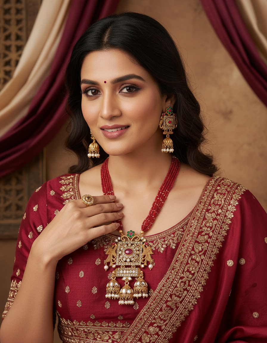 Runjhun designer long necklace set