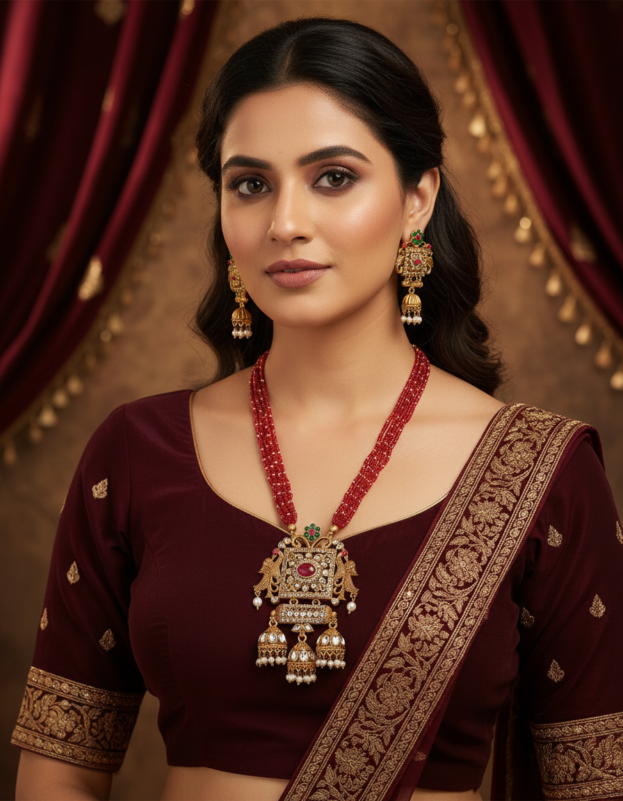Runjhun designer long necklace set