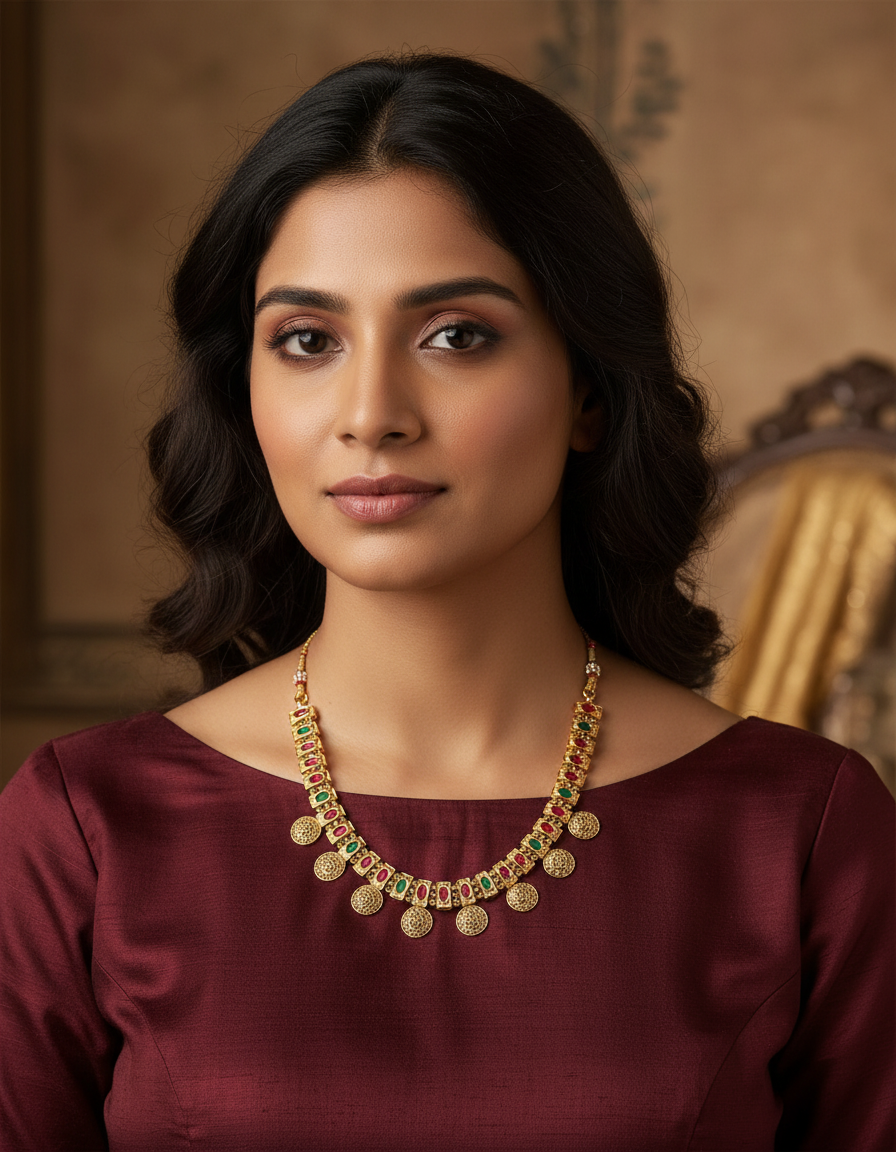 Runjhun temple design necklace set