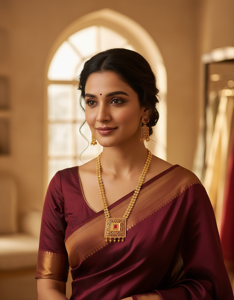 Runjhun designer long necklace set