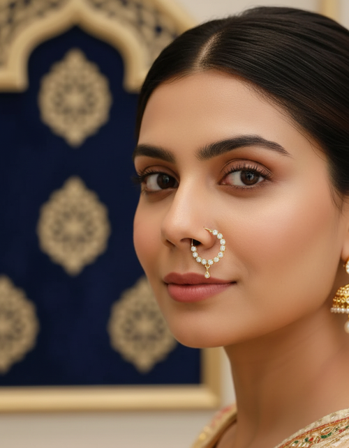 Designer american diamond nose ring