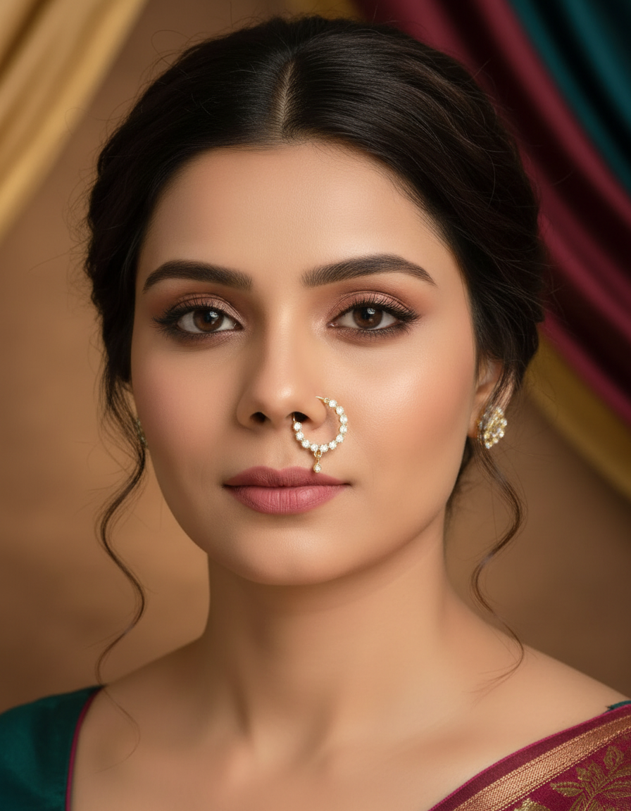 Designer american diamond nose ring