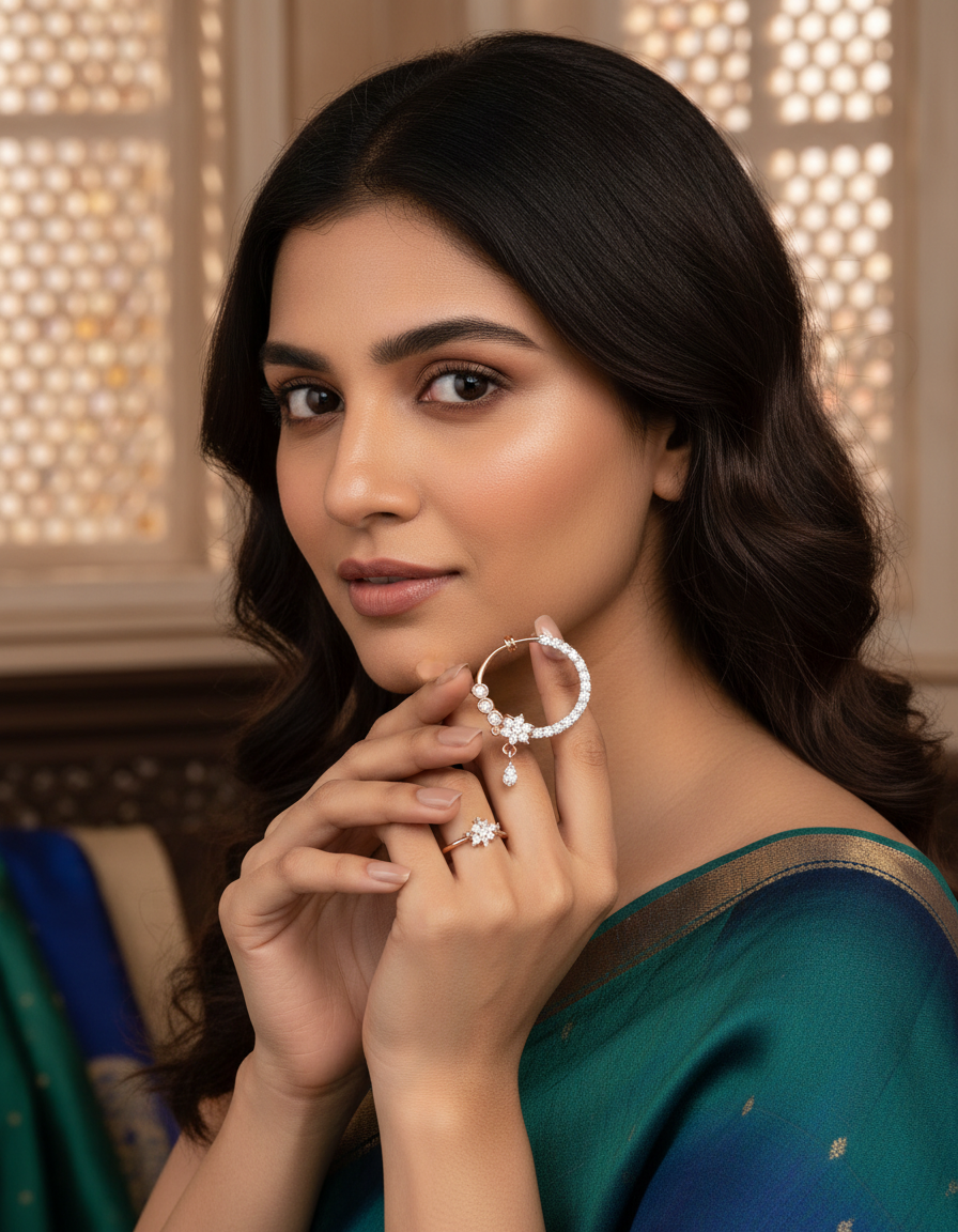Designer spring nose ring