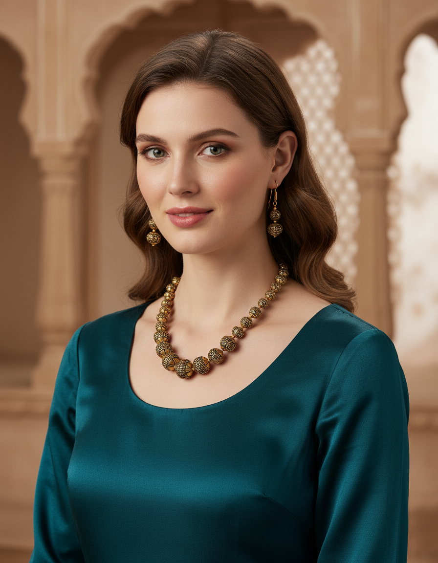 Runjhun elegant markesh necklace set