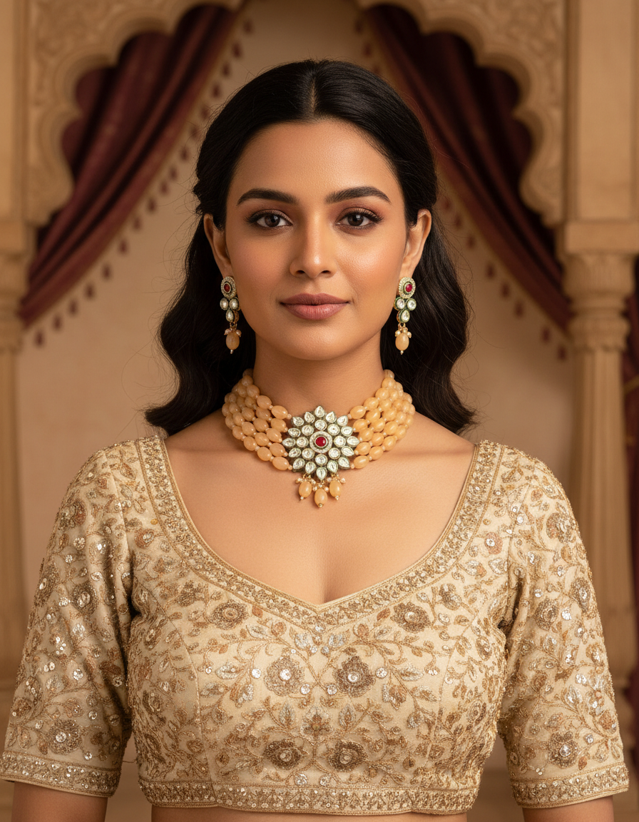Runjhun elegant kundan choker set