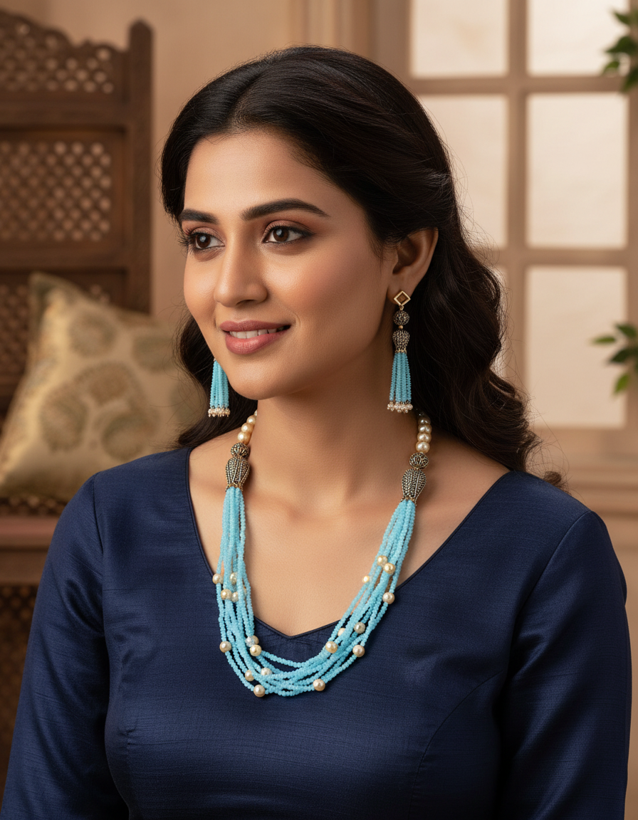 Runjhun firoza necklace set
