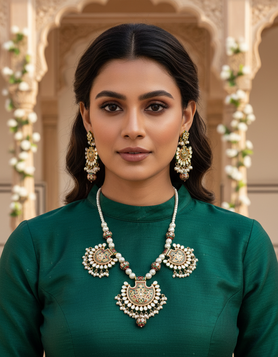 Runjhun kundan necklace set