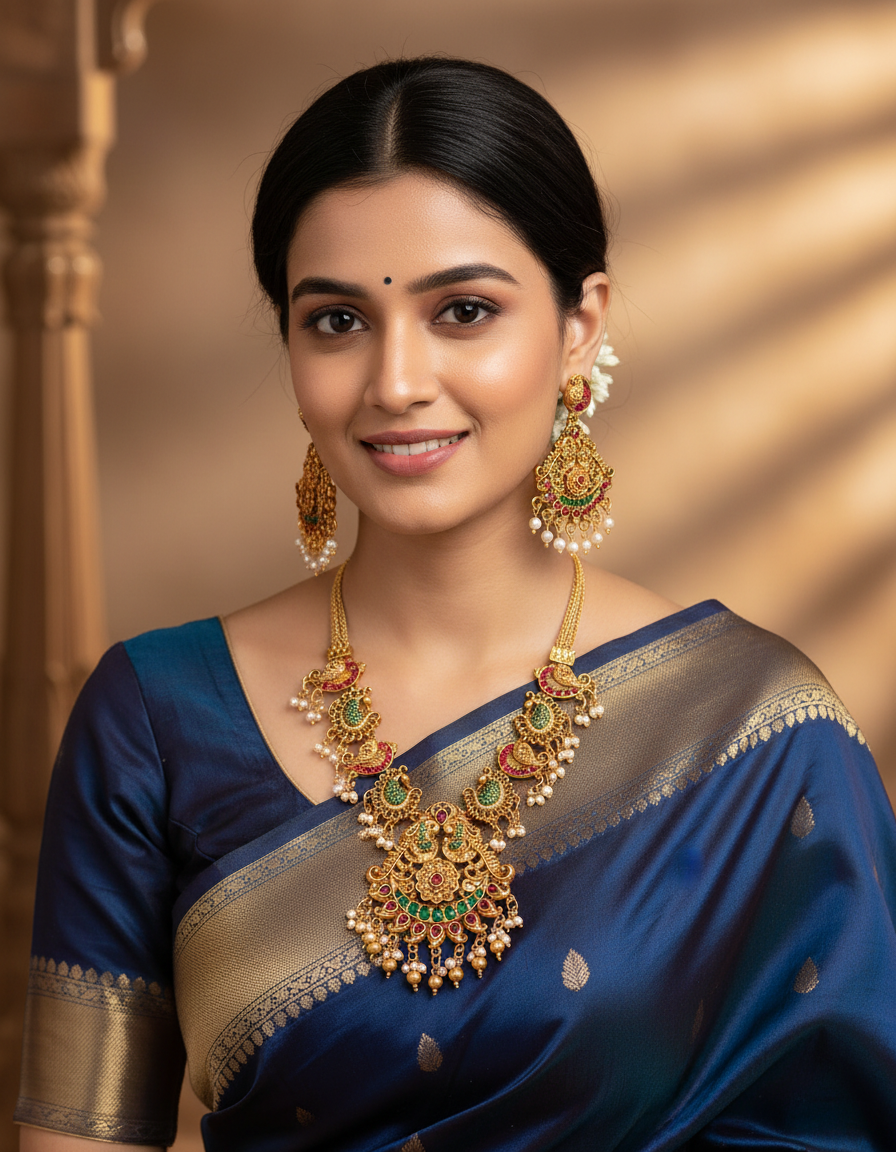 Runjhun royal temple design necklace set