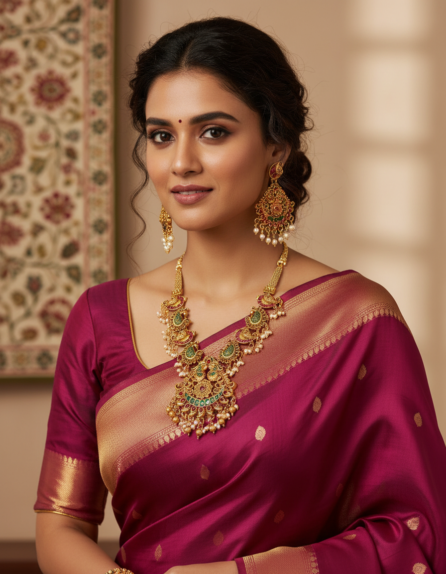 Runjhun royal temple design necklace set