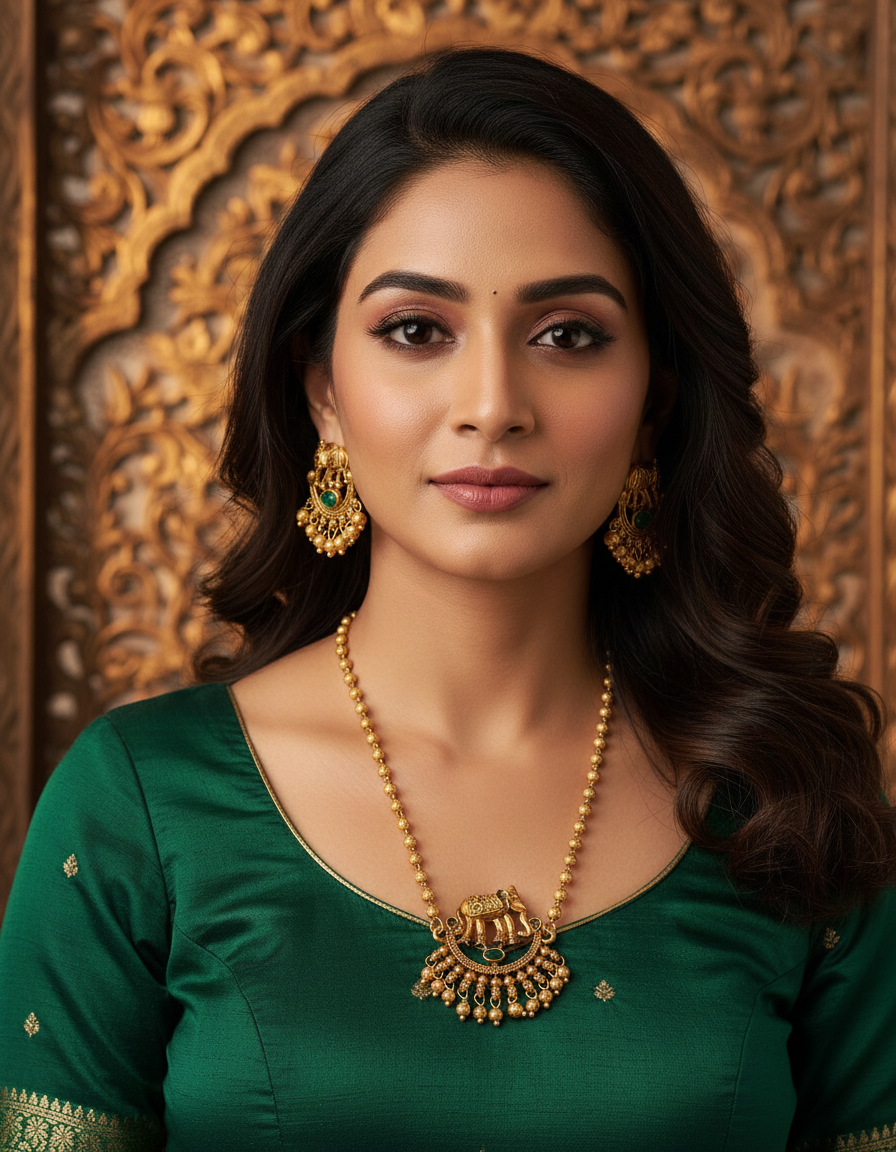 Runjhun elegant gold plated necklace set