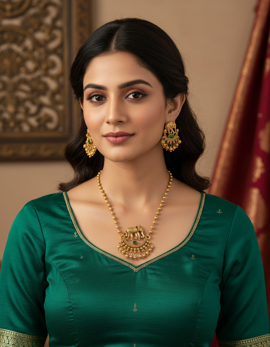 Runjhun elegant gold plated necklace set