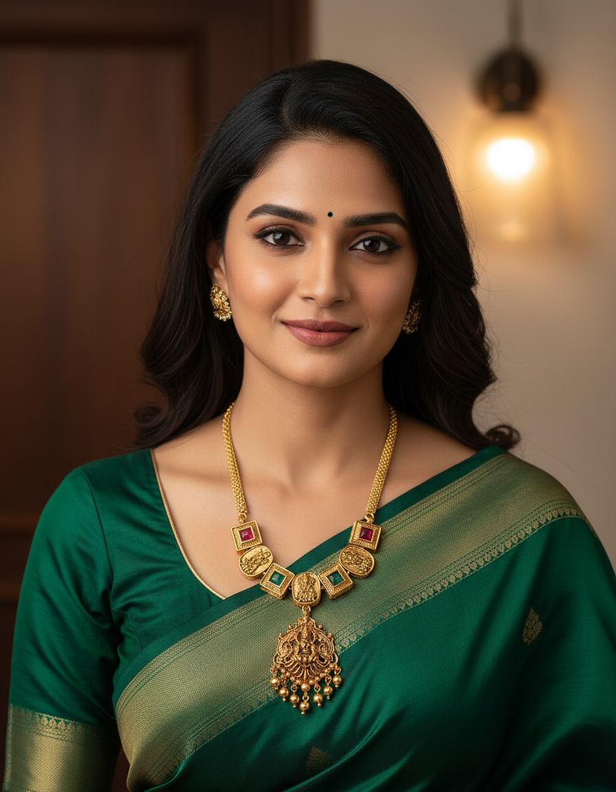 Runjhun designer gold plated necklace set