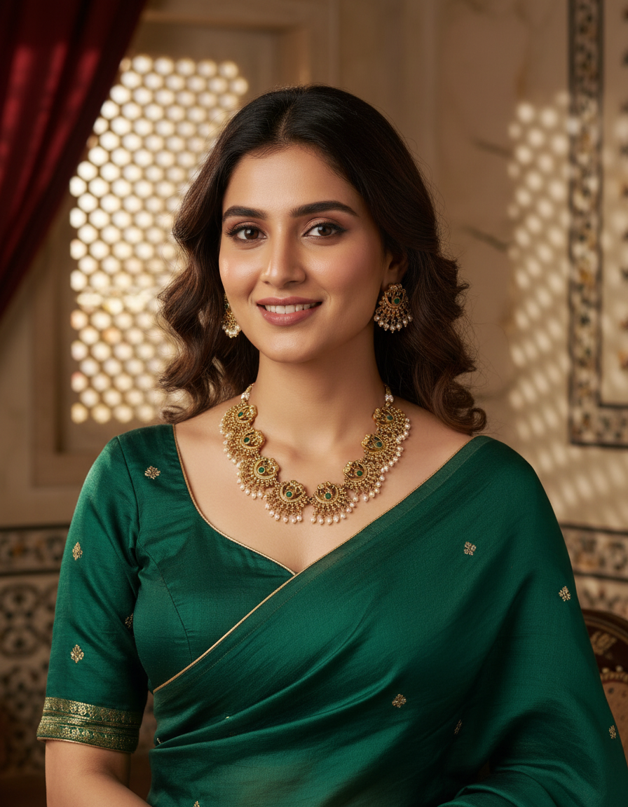 Runjhun green choker set
