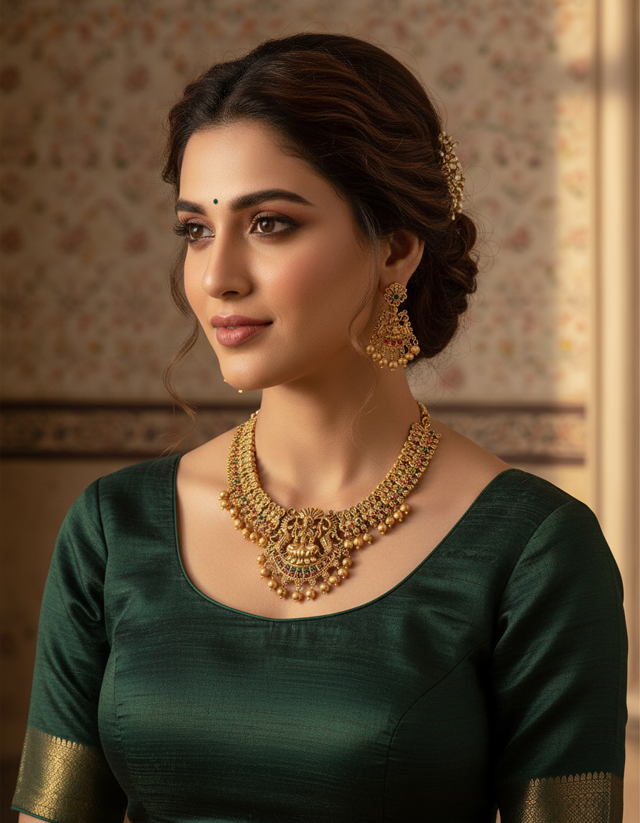 Runjhun temple design necklace set