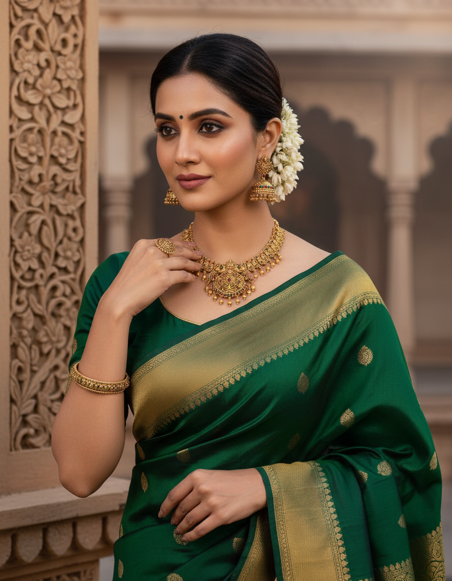 Runjhun temple design laxmi necklace set