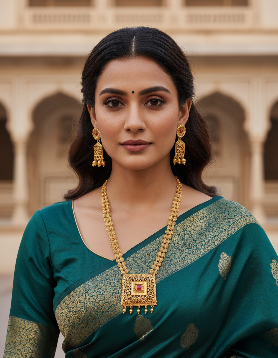 Runjhun designer long necklace set