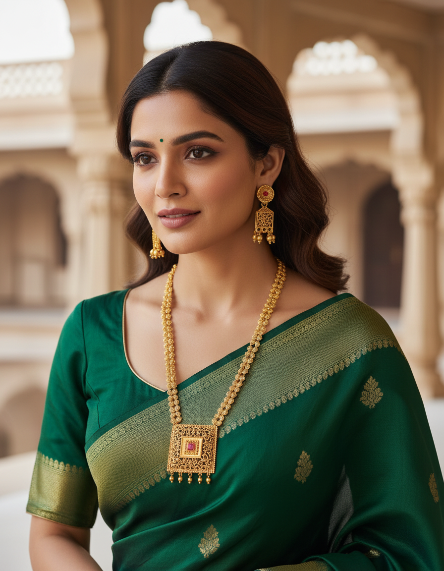 Runjhun designer long necklace set