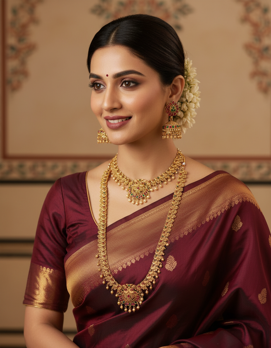 Runjhun temple design royal bridal set