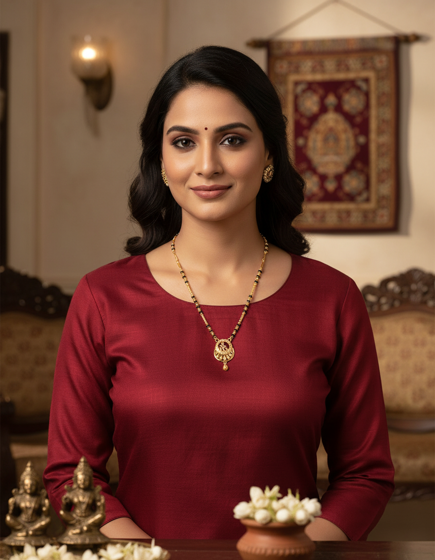 Runjhun gold plated mangalsutra