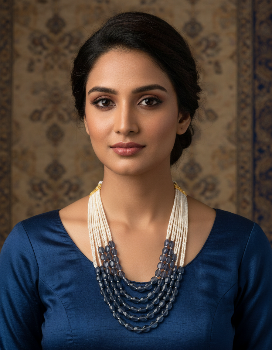 Runjhun multilayer light weight celebrity beads necklace