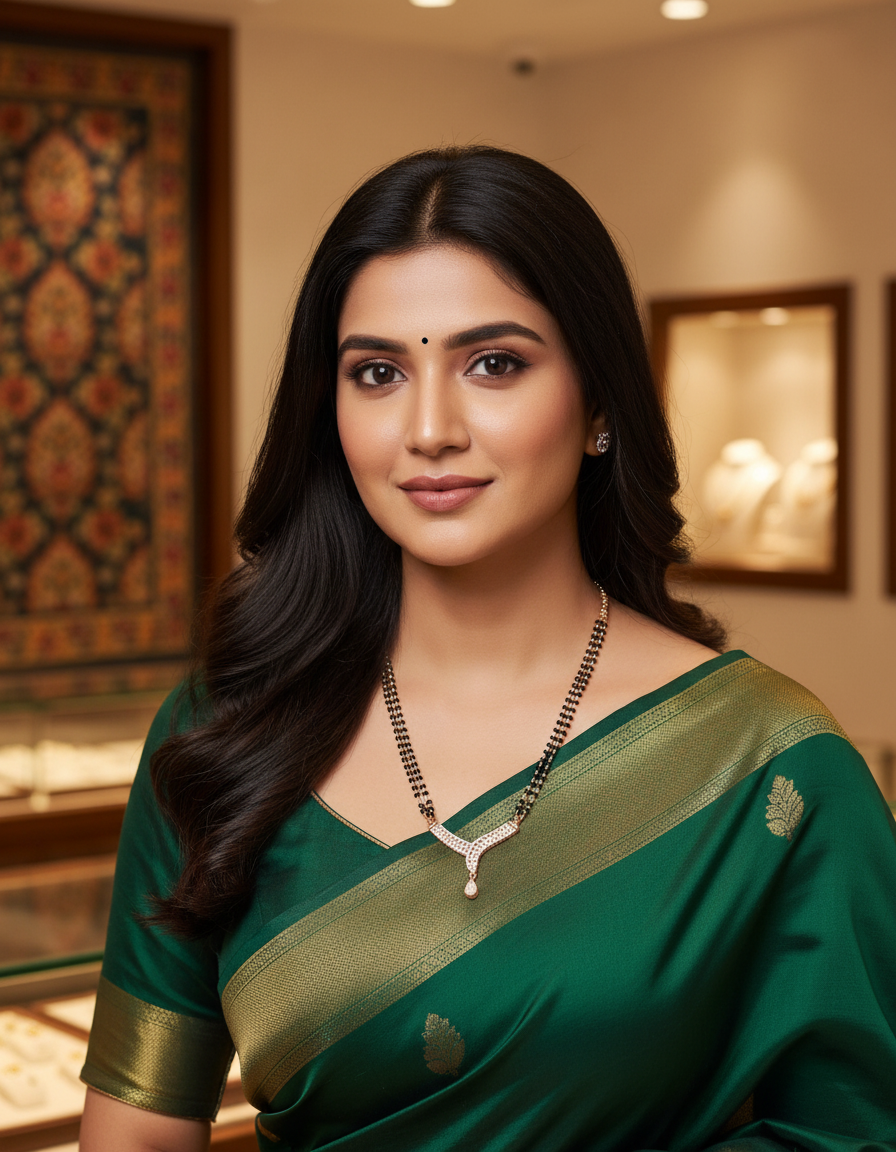 Runjhun double chain mangalsutra