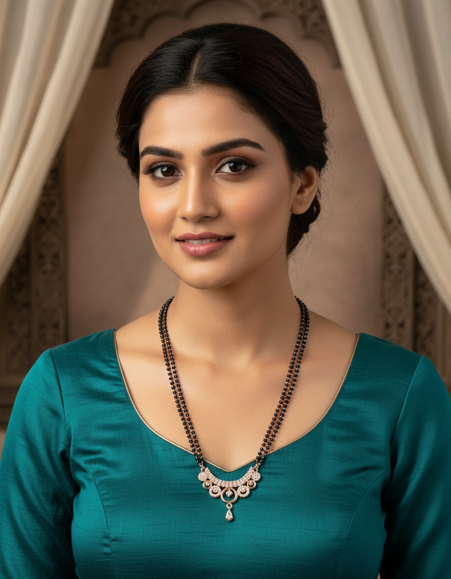 Runjhun double chain mangalsutra