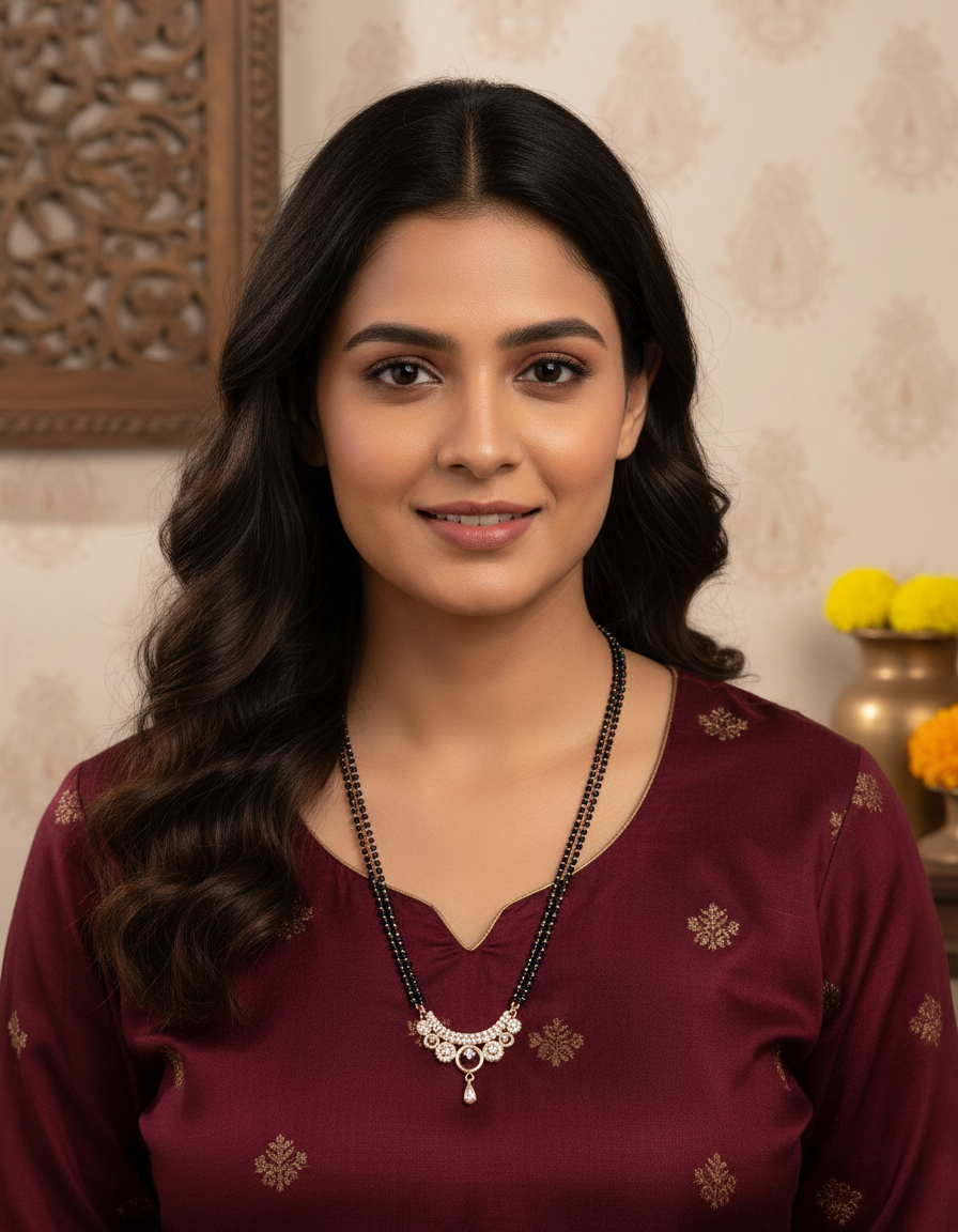 Runjhun double chain mangalsutra