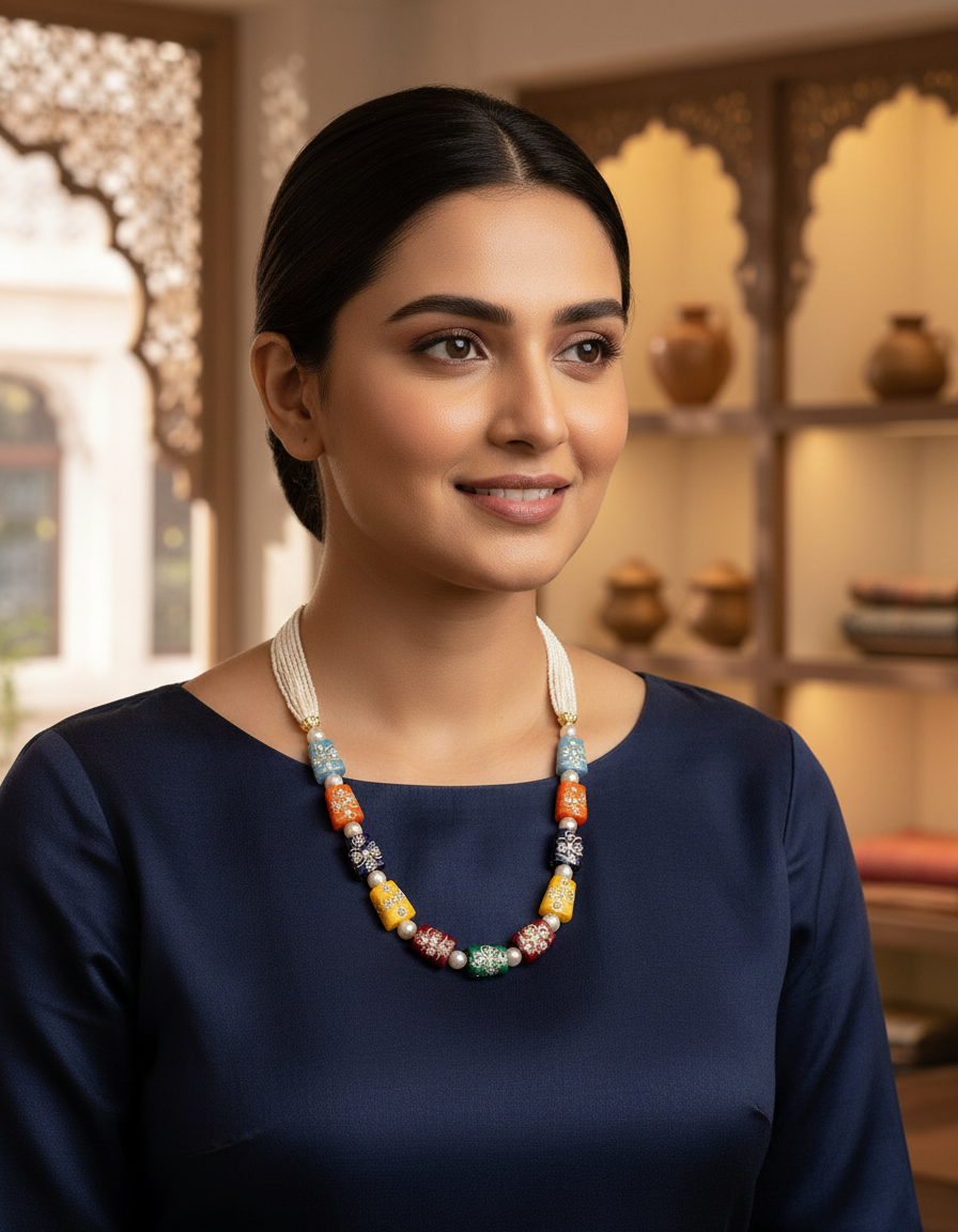 Runjhun multicolor necklace set