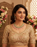 Runjhun kundan pink beads necklace set