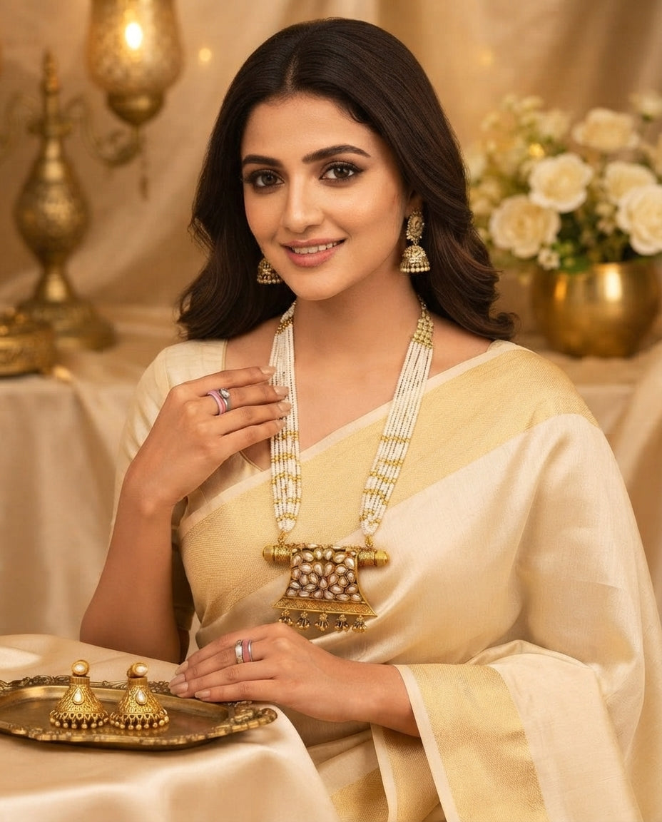 Runjhun Pendant Moti Long Set