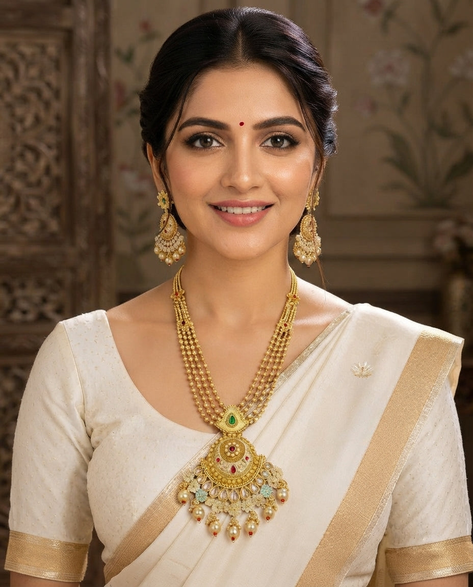 Runjhun Rajwadi Regal Long Necklace Set