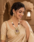 Runjhun Pearl and Meenakari Long Necklace Set
