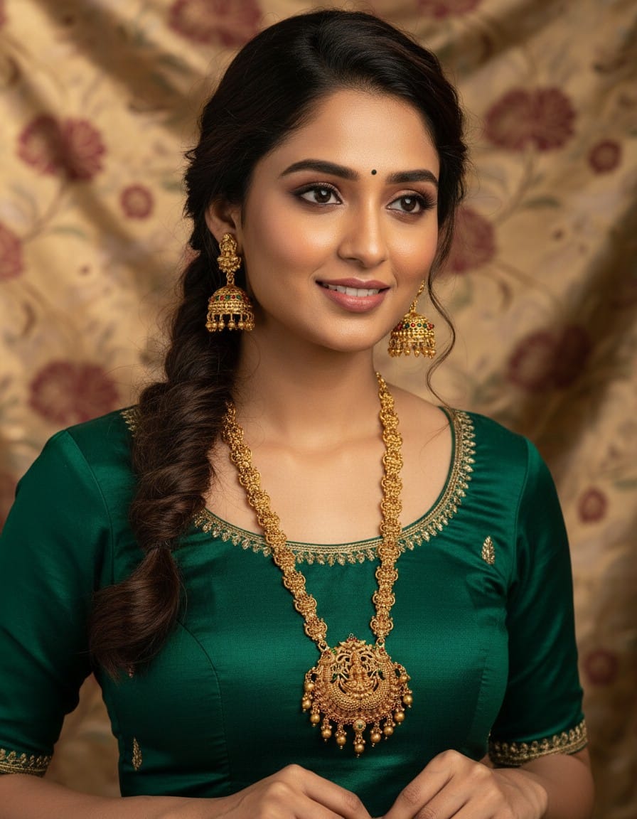 Runjhun temple design laxmi necklace set