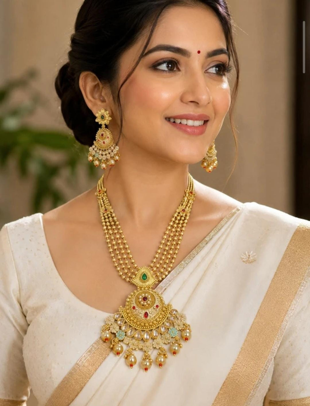 Runjhun Rajwadi Regal Long Necklace Set