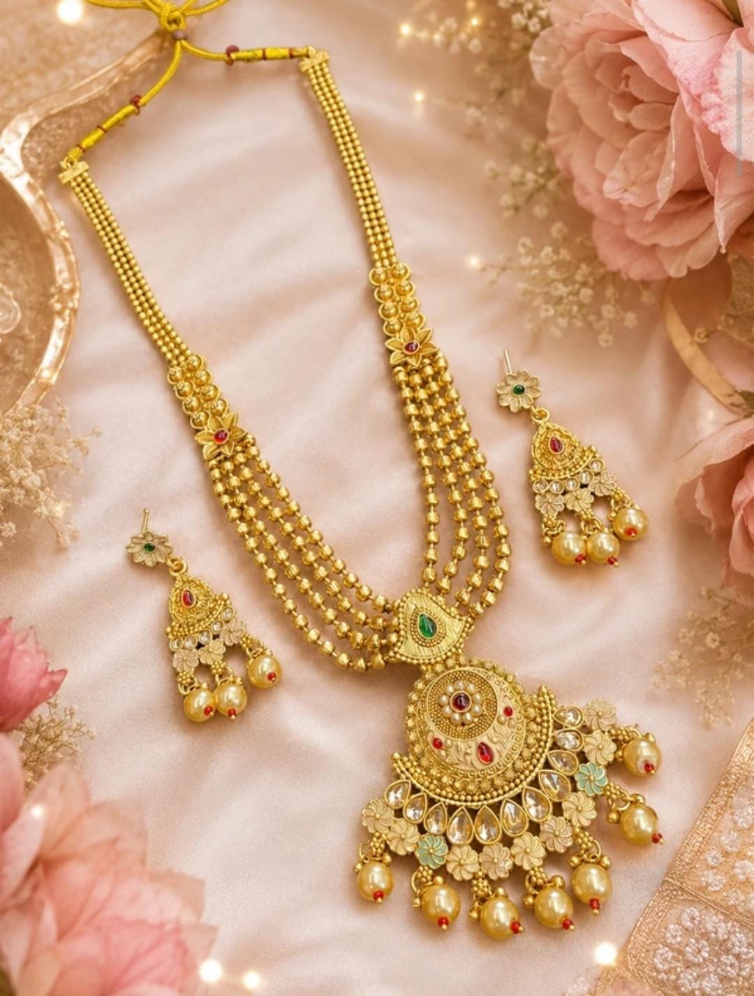 Runjhun Rajwadi Regal Long Necklace Set