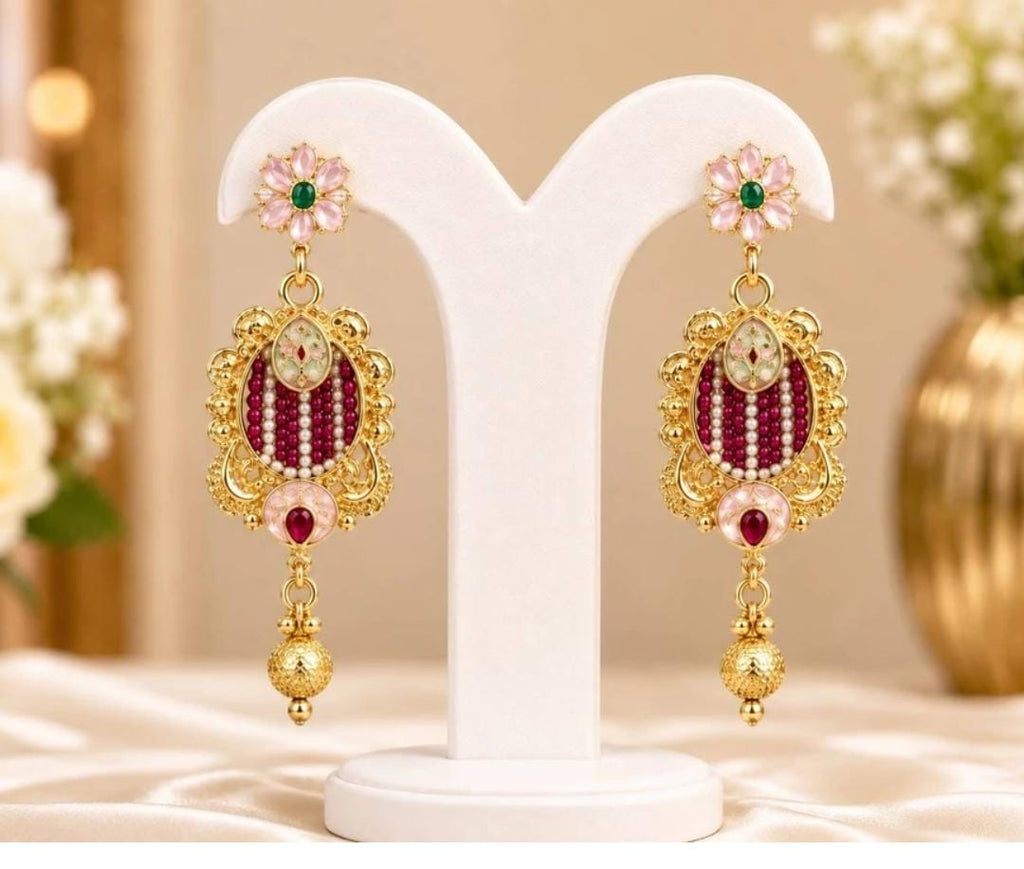 Runjhun Pearl and Meenakari Long Necklace Set