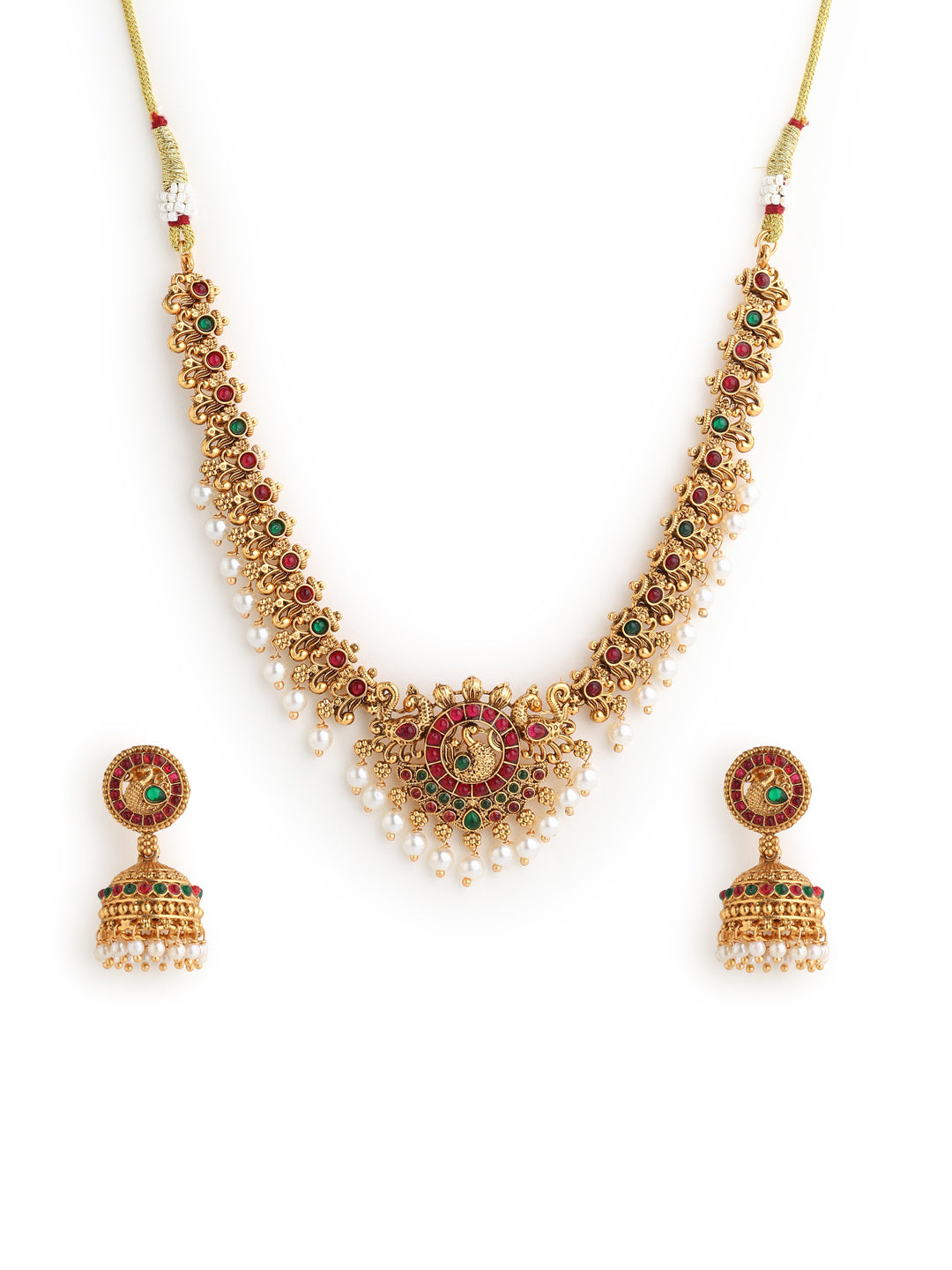 Runjhun elegant temple necklace set