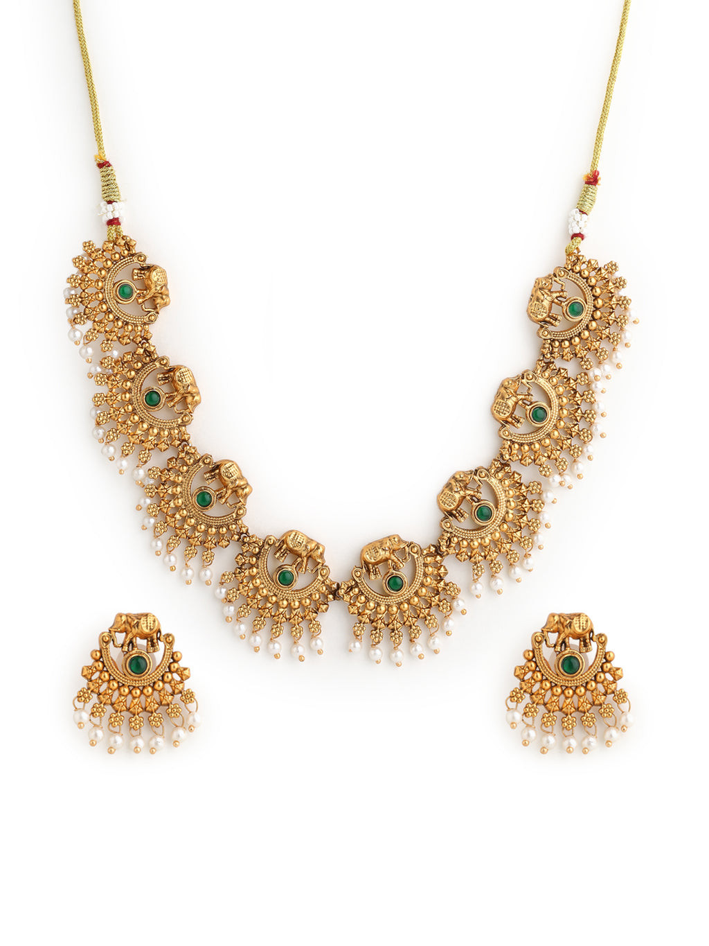 Runjhun green choker set