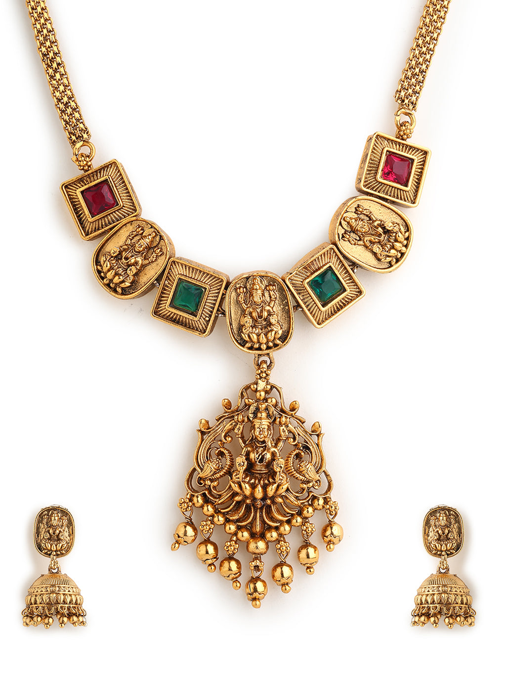 Runjhun designer gold plated necklace set
