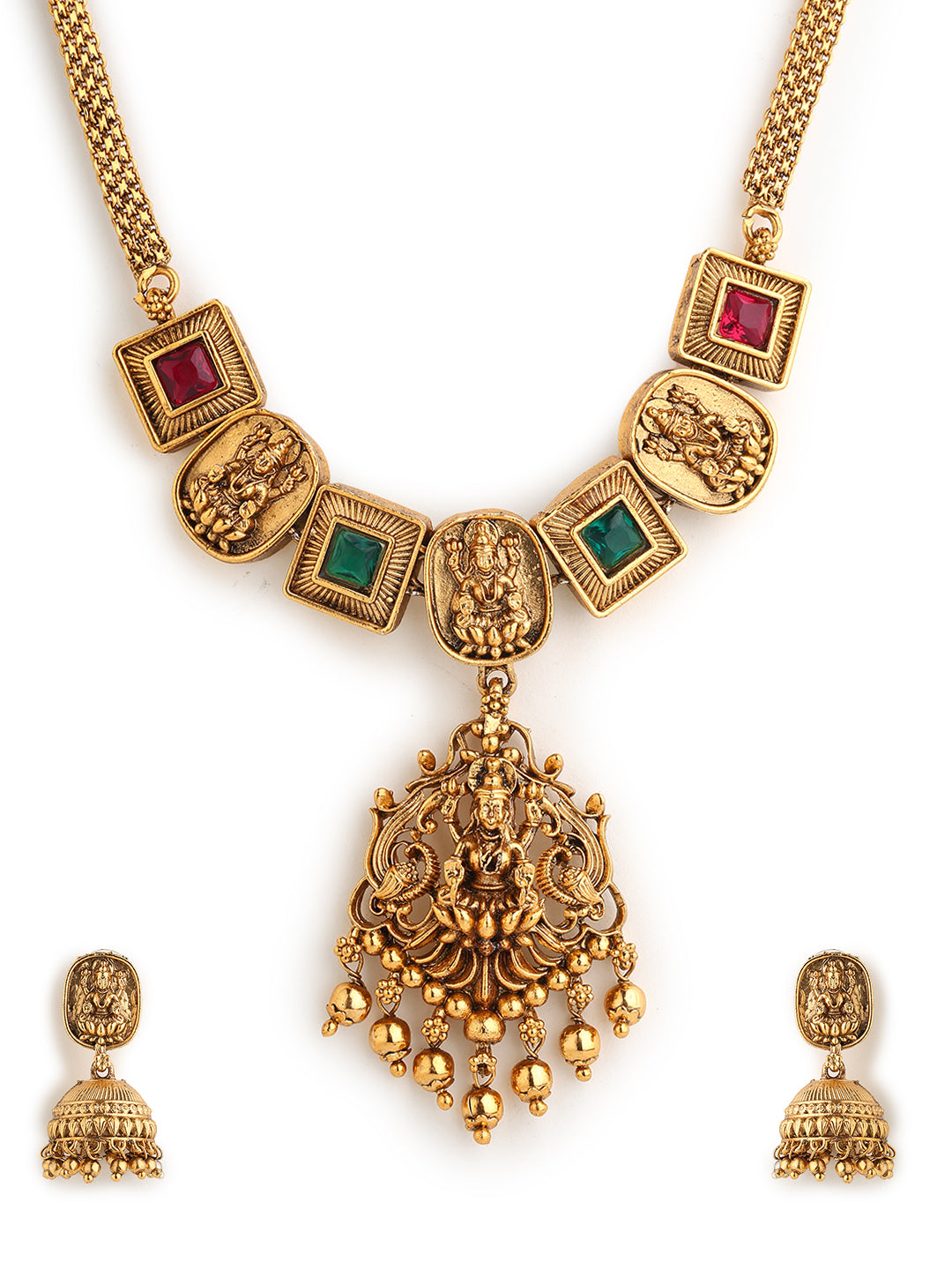 Runjhun designer gold plated necklace set